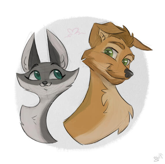 Bust Colored Sketch (pencil lines, simple shading, blank background)